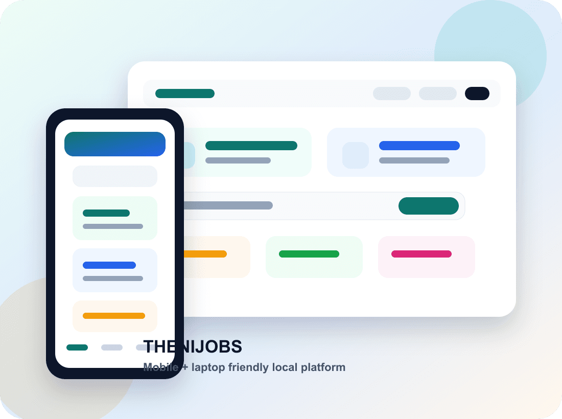 THENIJOBS mobile and laptop friendly business discovery preview